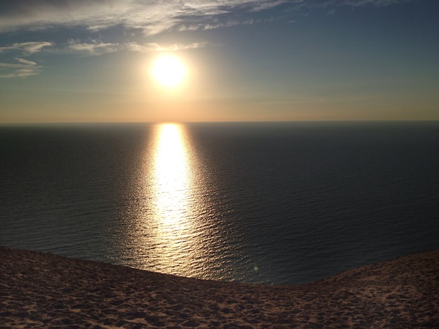 Beach brightened just enough to show itself in the foreground
